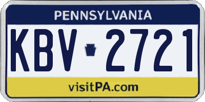 PA license plate KBV2721