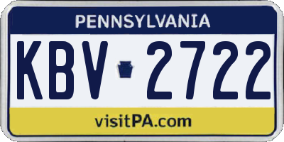 PA license plate KBV2722