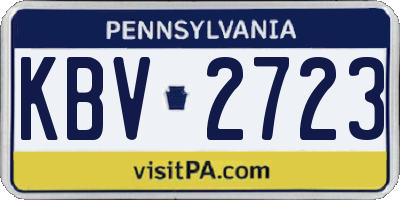 PA license plate KBV2723