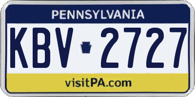 PA license plate KBV2727
