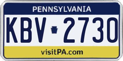 PA license plate KBV2730