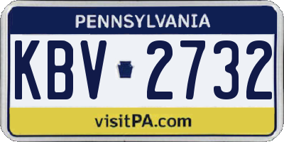 PA license plate KBV2732