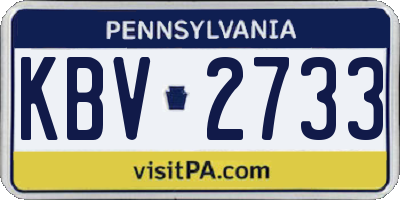 PA license plate KBV2733