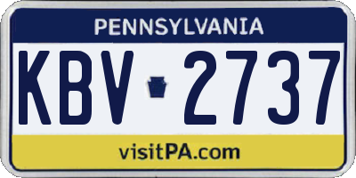 PA license plate KBV2737