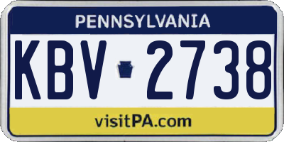 PA license plate KBV2738