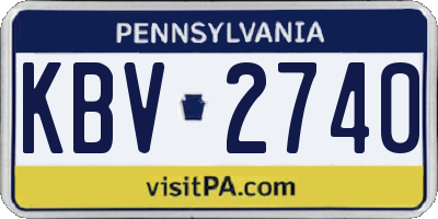 PA license plate KBV2740