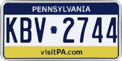 PA license plate KBV2744