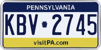 PA license plate KBV2745