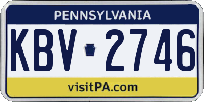PA license plate KBV2746