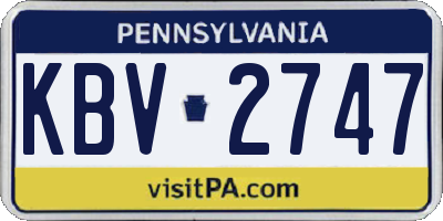 PA license plate KBV2747