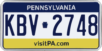 PA license plate KBV2748