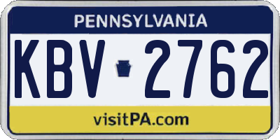 PA license plate KBV2762