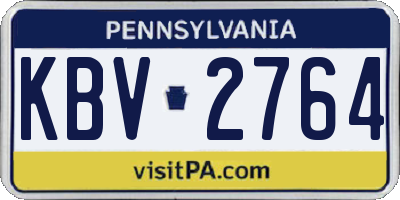 PA license plate KBV2764