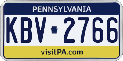 PA license plate KBV2766