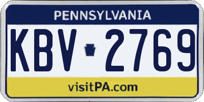 PA license plate KBV2769