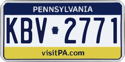 PA license plate KBV2771