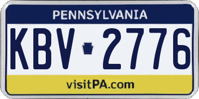 PA license plate KBV2776