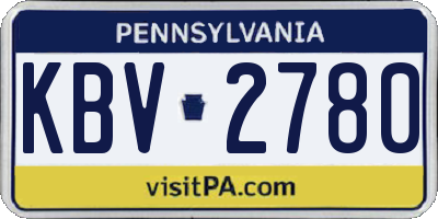 PA license plate KBV2780