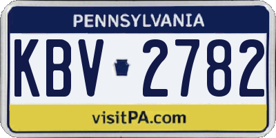 PA license plate KBV2782
