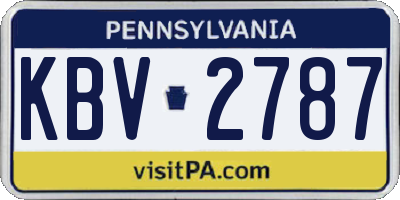 PA license plate KBV2787