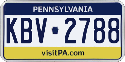PA license plate KBV2788