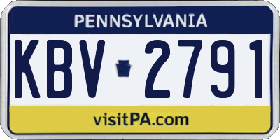 PA license plate KBV2791