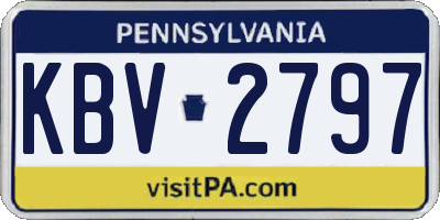PA license plate KBV2797