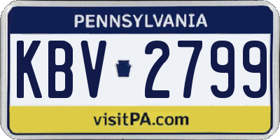 PA license plate KBV2799