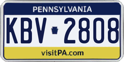 PA license plate KBV2808