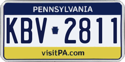 PA license plate KBV2811
