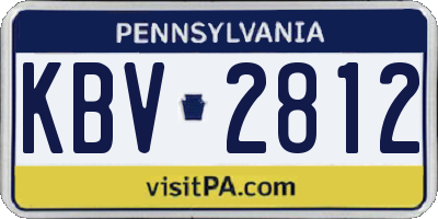PA license plate KBV2812