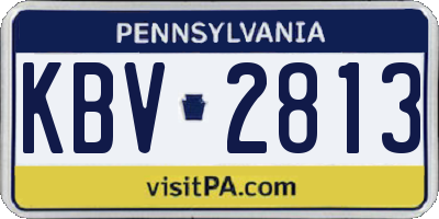 PA license plate KBV2813