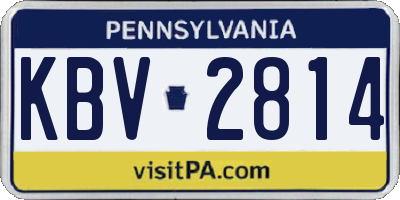 PA license plate KBV2814