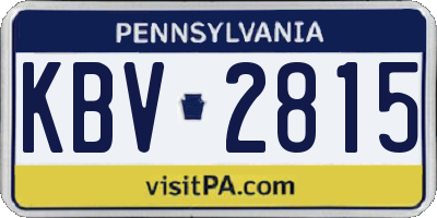 PA license plate KBV2815