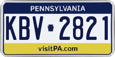 PA license plate KBV2821