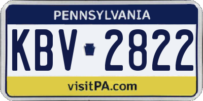 PA license plate KBV2822
