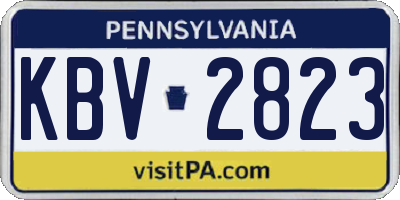 PA license plate KBV2823