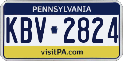 PA license plate KBV2824