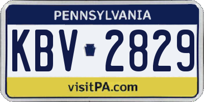 PA license plate KBV2829