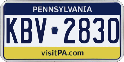 PA license plate KBV2830