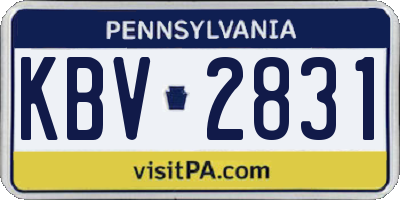 PA license plate KBV2831