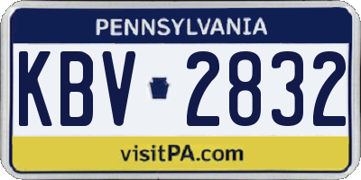 PA license plate KBV2832