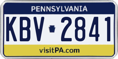 PA license plate KBV2841