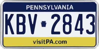 PA license plate KBV2843