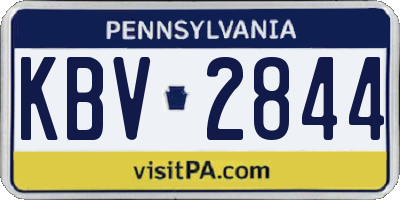 PA license plate KBV2844