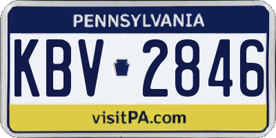 PA license plate KBV2846