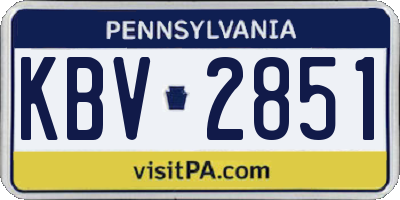 PA license plate KBV2851