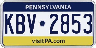 PA license plate KBV2853