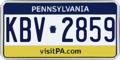 PA license plate KBV2859