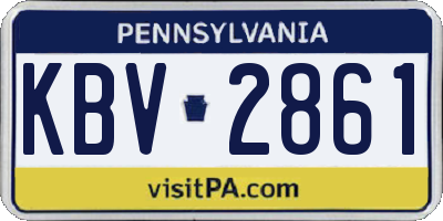 PA license plate KBV2861